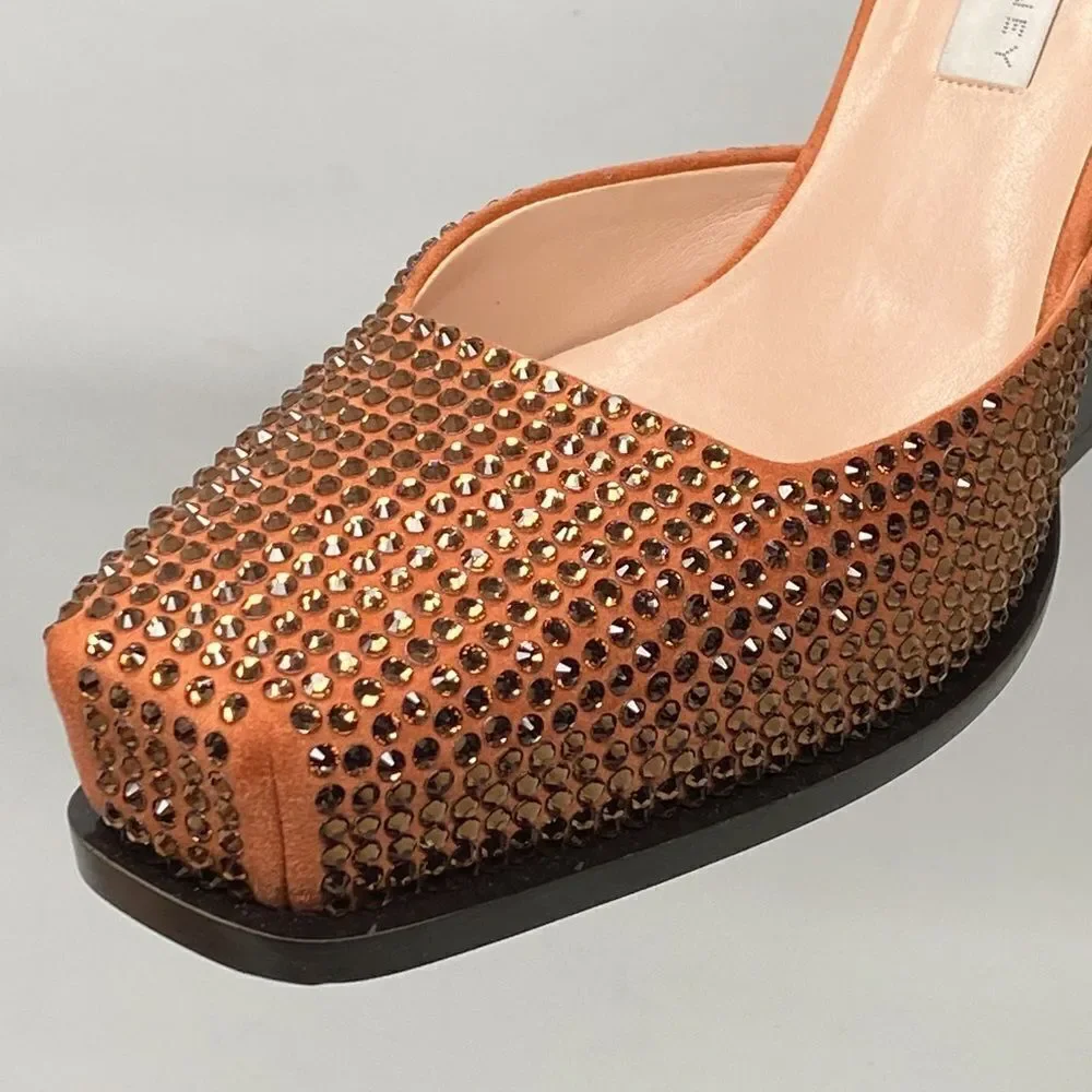 Stella McCartney Cowboy Crystal All Over Heels size 39.5